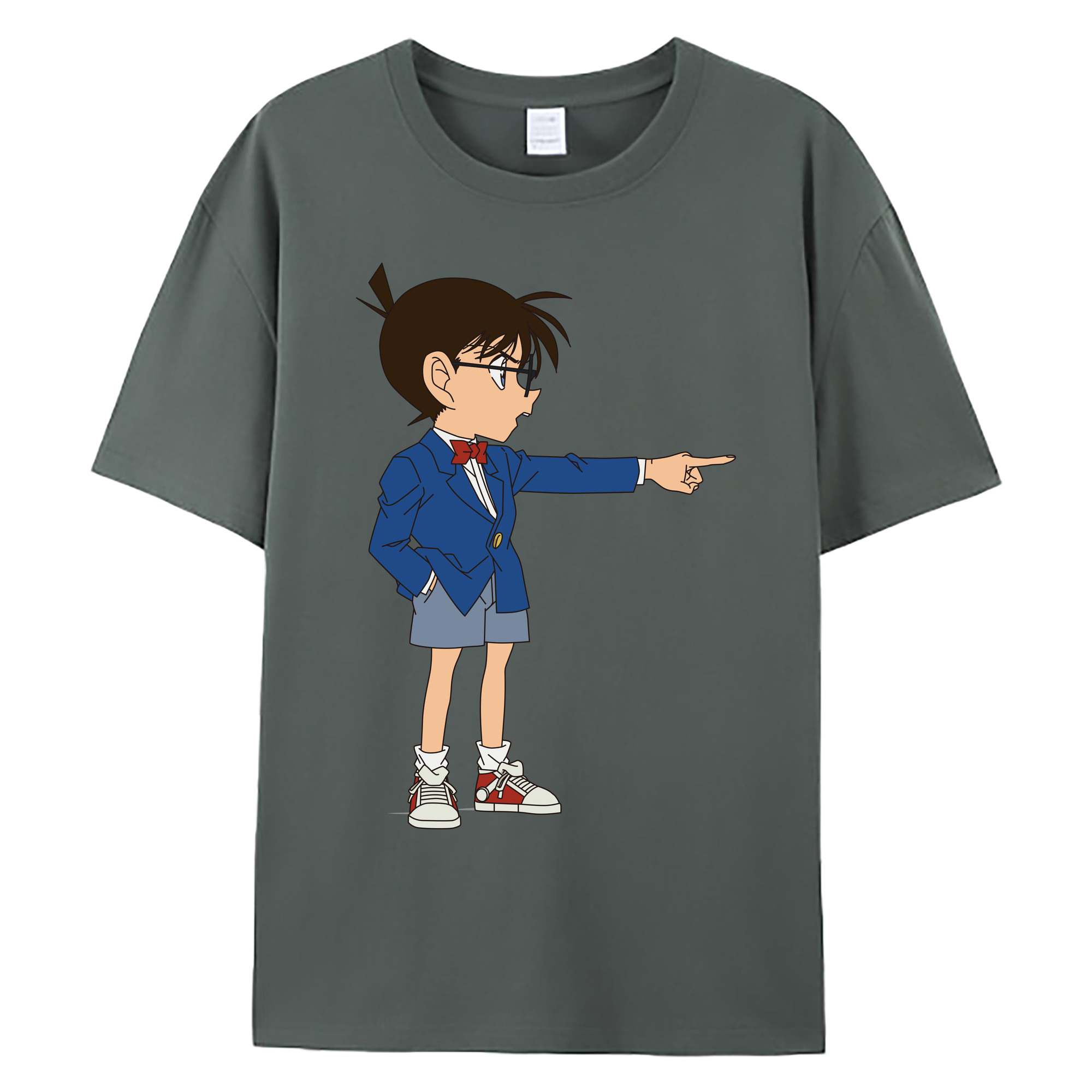 （画像用） 名探偵コナン 江戸川 コナン Detective Conan Conan Edogawa 綿100％ メンズ半袖Tシャツ｜肌触りやわらか＆通気性